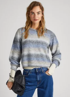 Women Pepe Jeans Striped Melange Knit
