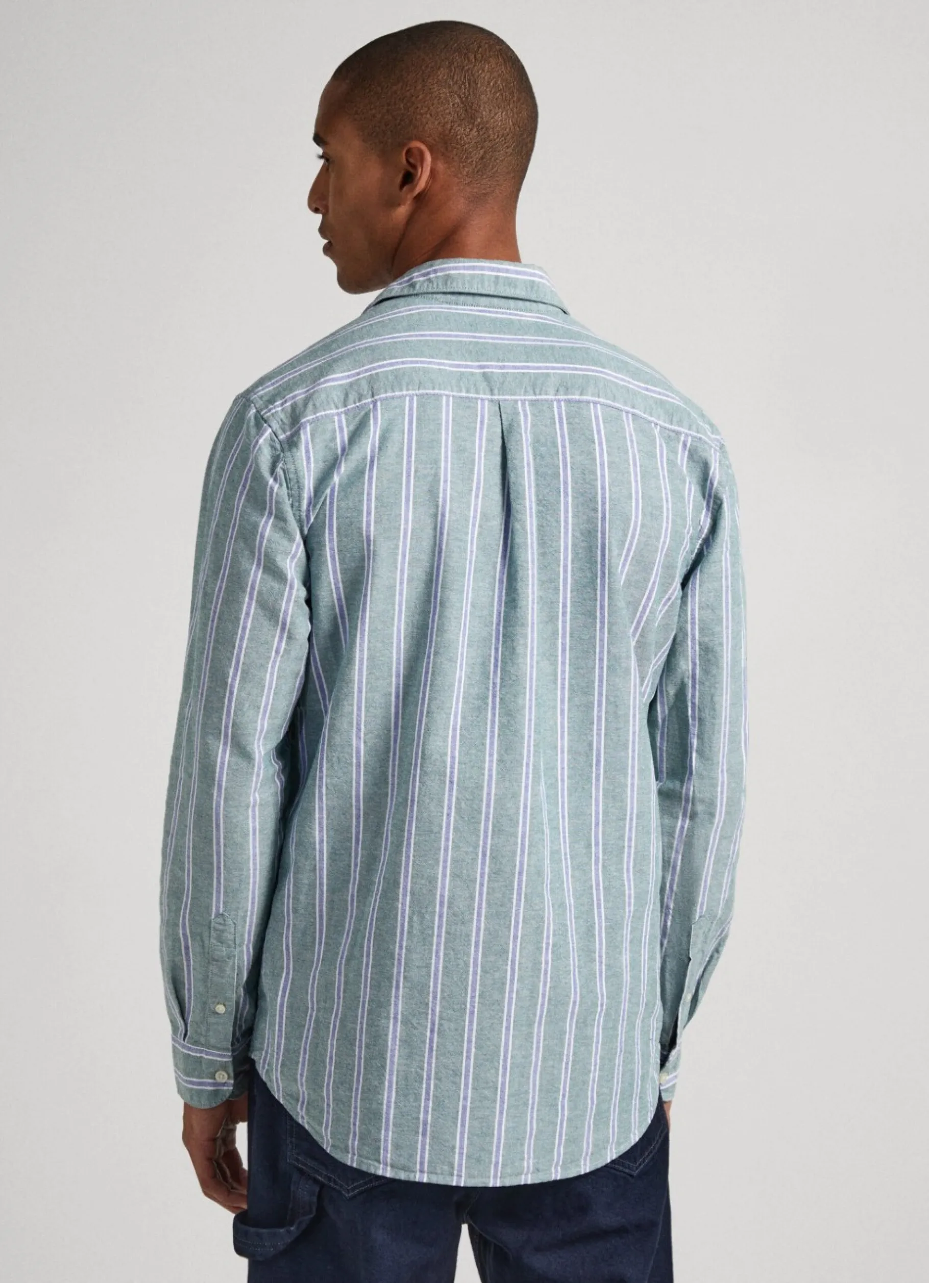 Men Pepe Jeans Striped Oxford Shirt