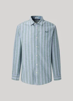 Men Pepe Jeans Striped Oxford Shirt