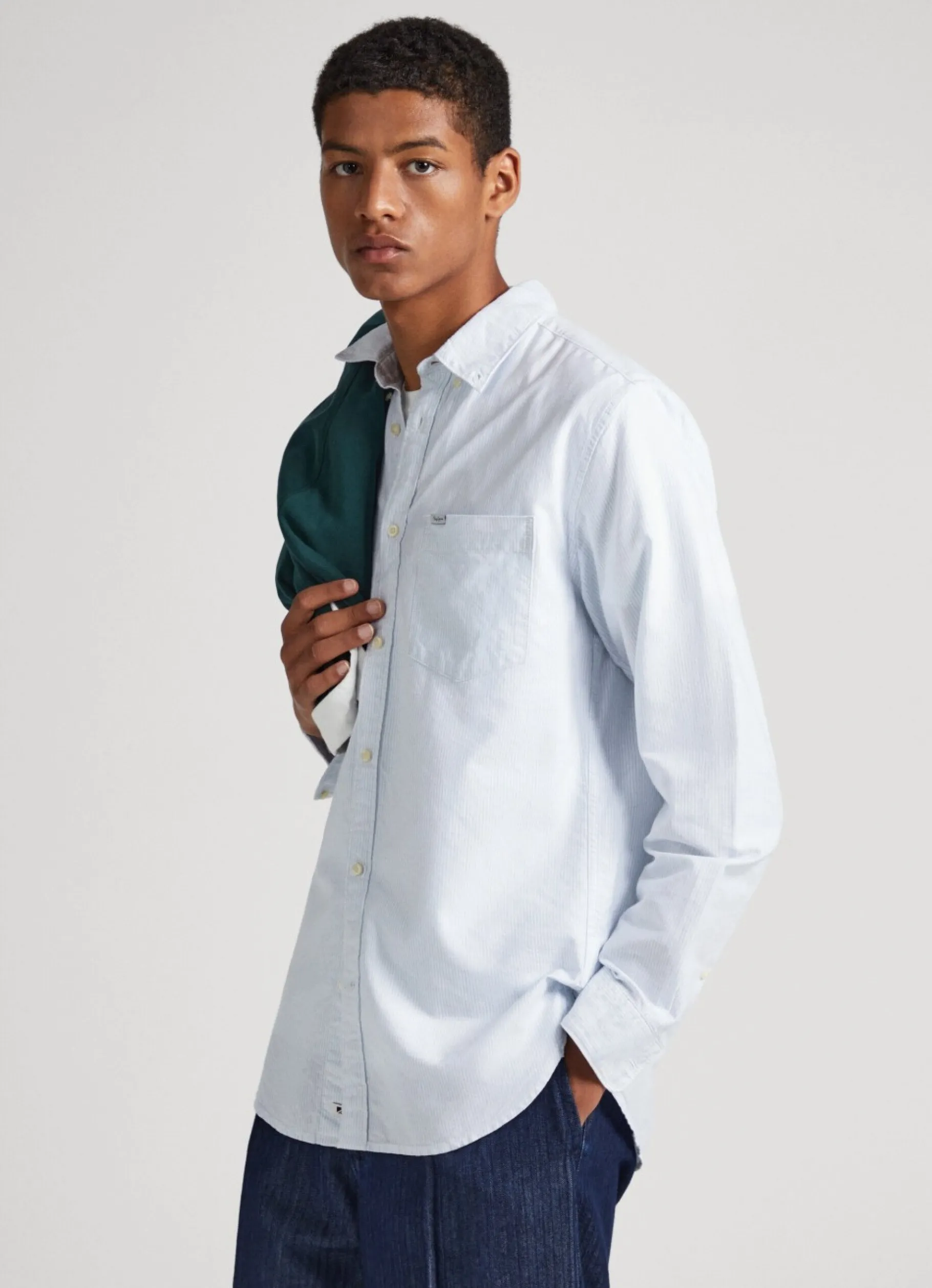 Men Pepe Jeans Striped Oxford Shirt
