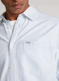 Men Pepe Jeans Striped Oxford Shirt