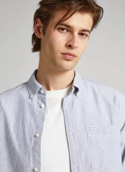 Men Pepe Jeans Striped Oxford Shirt