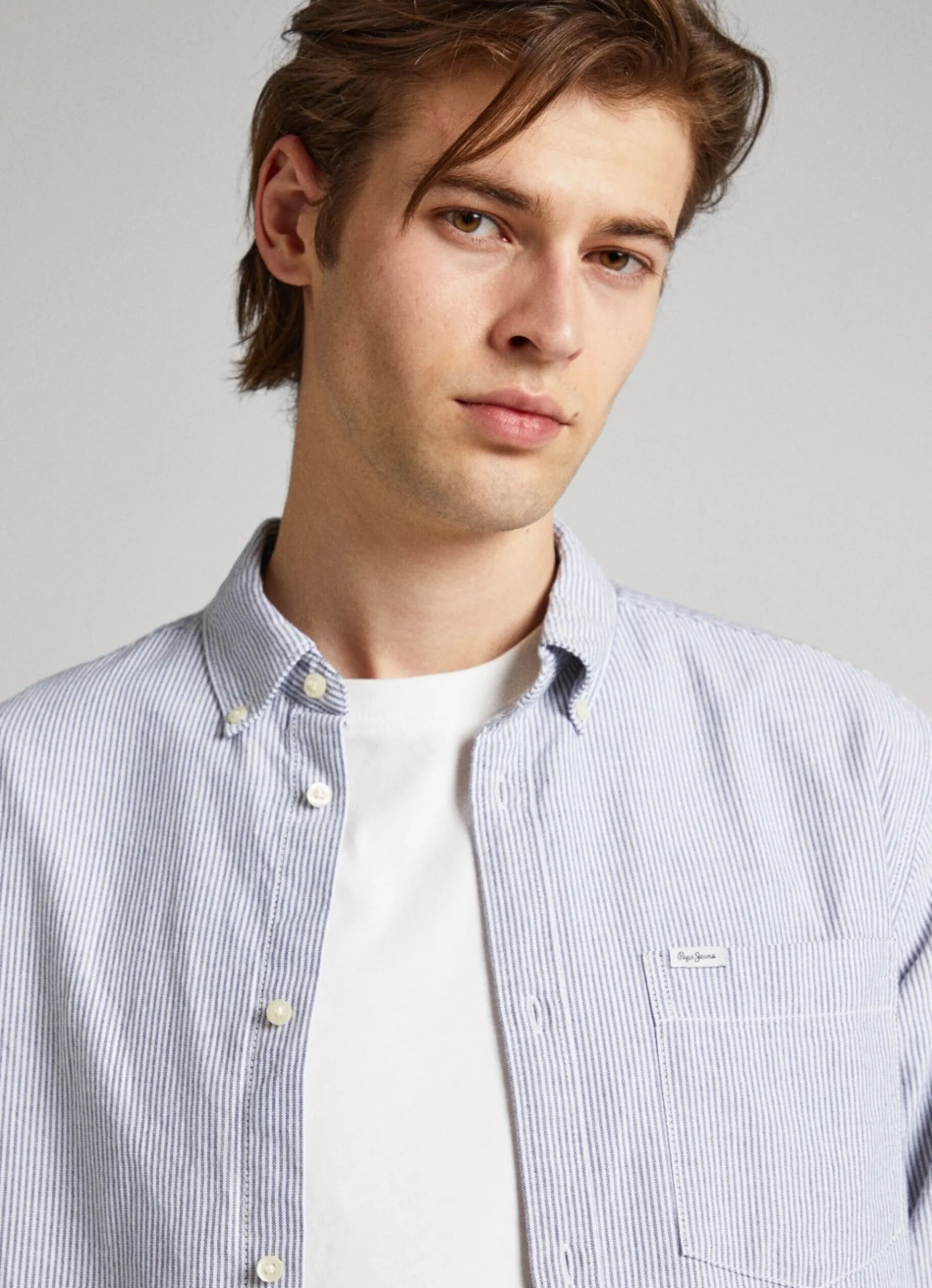 Men Pepe Jeans Striped Oxford Shirt