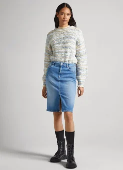Women Pepe Jeans Striped Perkins Collar Knit