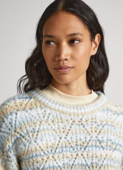 Women Pepe Jeans Striped Perkins Collar Knit