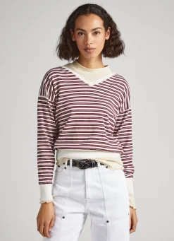 Women Pepe Jeans Striped Pima Cotton Jumper