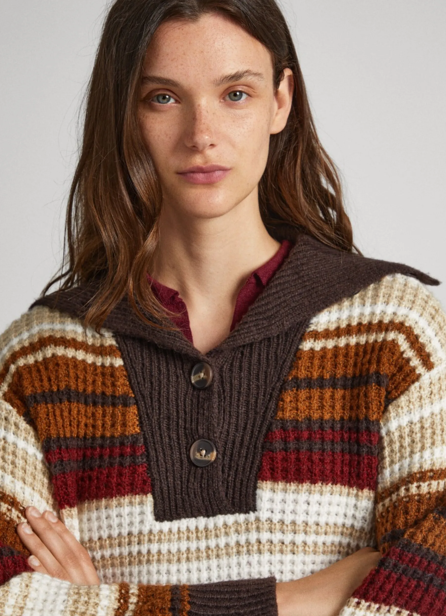 Women Pepe Jeans Striped Polo Knit