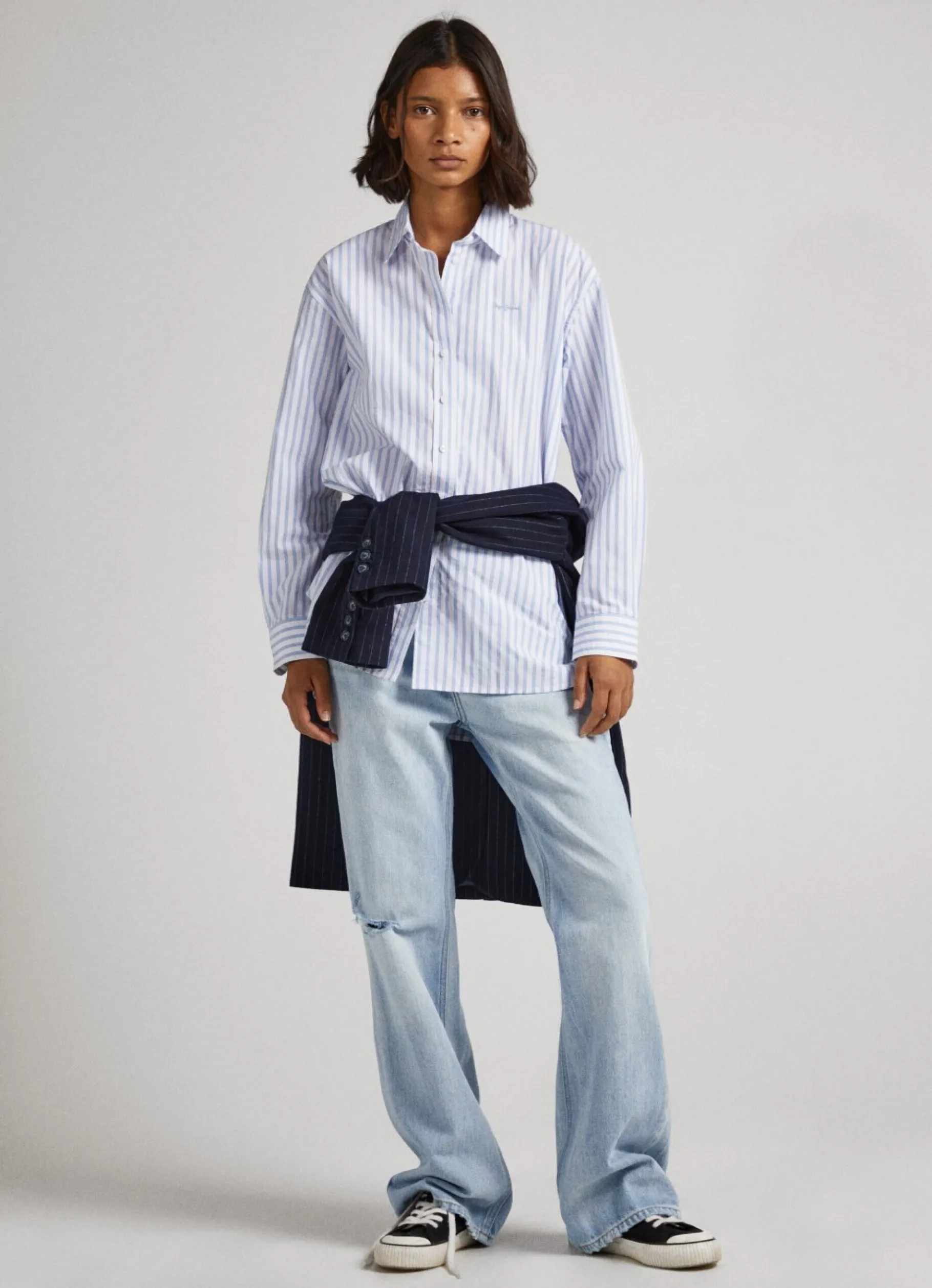Women Pepe Jeans Striped Poplin Shirt