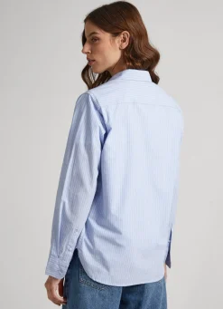 Women Pepe Jeans Striped Poplin Shirt