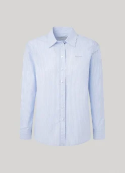 Women Pepe Jeans Striped Poplin Shirt