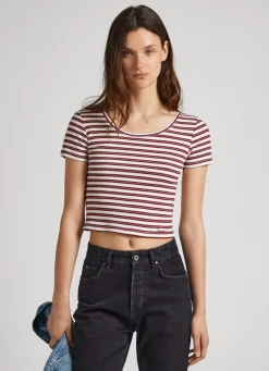 Women Pepe Jeans Striped Rib T-Shirt