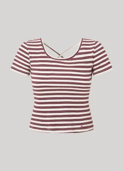 Women Pepe Jeans Striped Rib T-Shirt