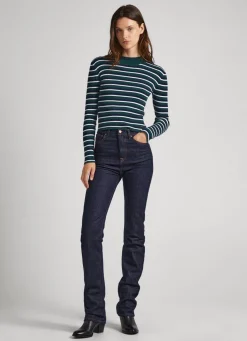 Women Pepe Jeans Striped Ribbed Knit