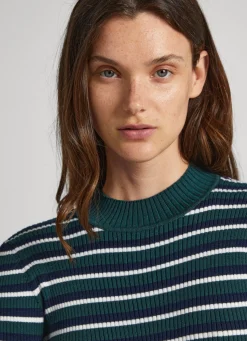Women Pepe Jeans Striped Ribbed Knit