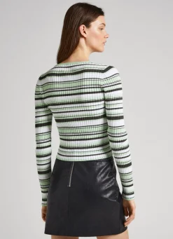 Women Pepe Jeans Striped Ribbed Top