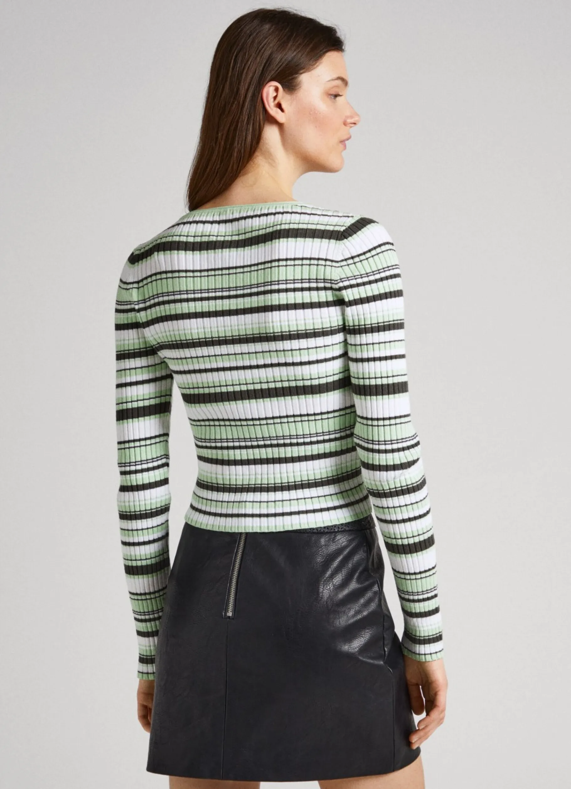 Women Pepe Jeans Striped Ribbed Top
