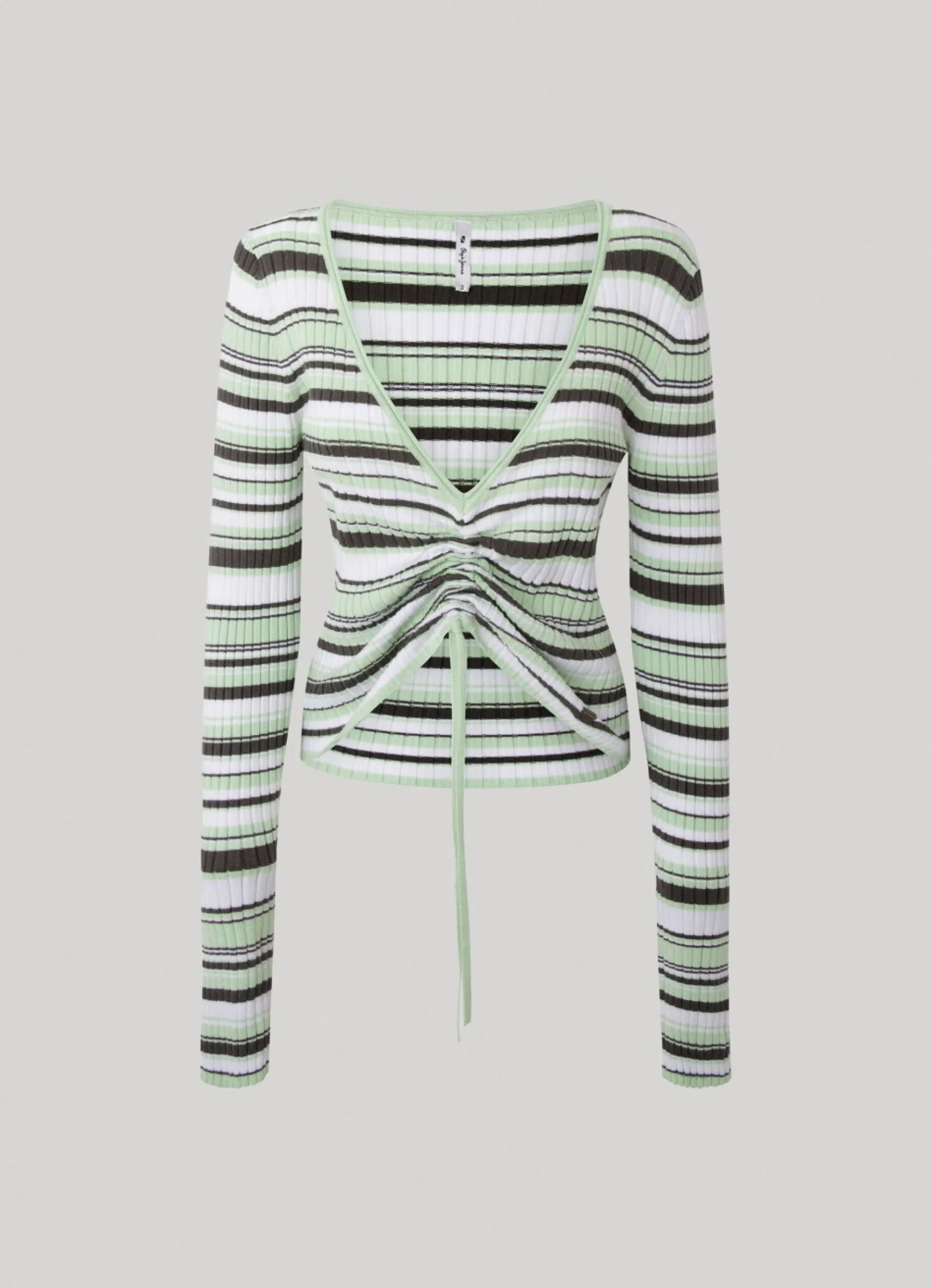 Women Pepe Jeans Striped Ribbed Top