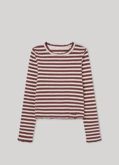 Girl Pepe Jeans Striped Ribbed T-Shirt