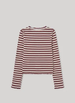 Girl Pepe Jeans Striped Ribbed T-Shirt