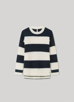 Girl Pepe Jeans Striped Round Neck Knit