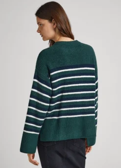Women Pepe Jeans Striped Round Neck Knit
