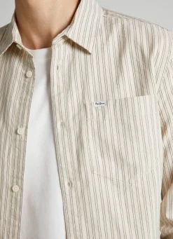 Men Pepe Jeans Striped Slim Fit Oxford Shirt