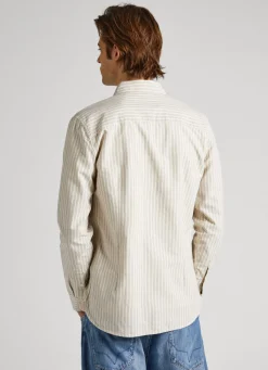 Men Pepe Jeans Striped Slim Fit Oxford Shirt