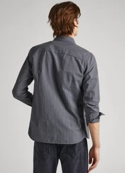 Men Pepe Jeans Striped Slim Fit Oxford Shirt