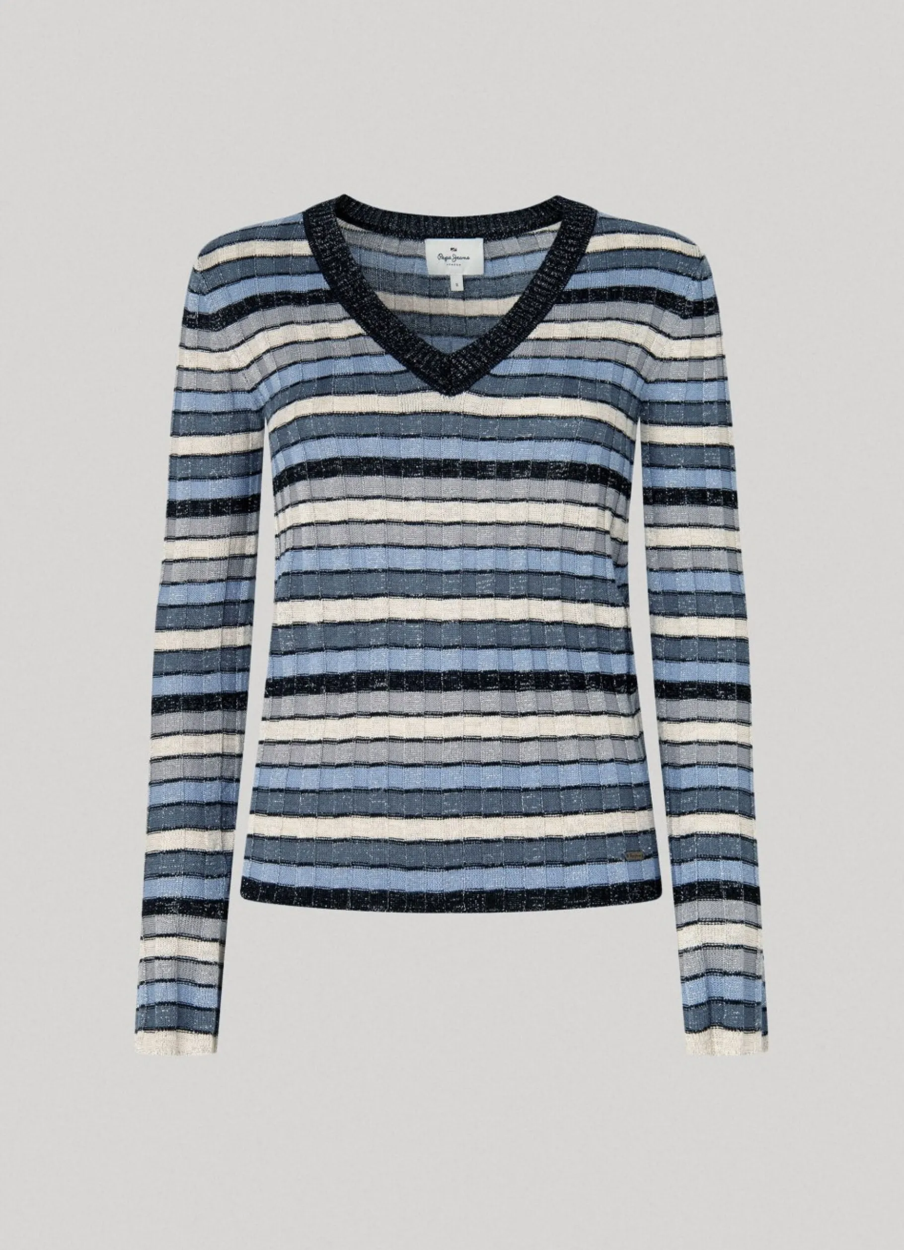 Women Pepe Jeans Striped V-Neck Knit