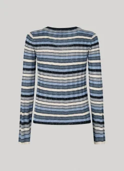 Women Pepe Jeans Striped V-Neck Knit