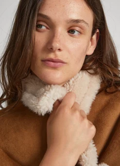Women Pepe Jeans Suedette Coat With Fleece Lining