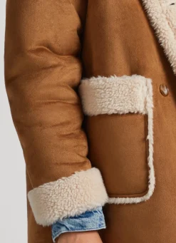 Women Pepe Jeans Suedette Coat With Fleece Lining