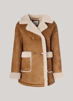 Women Pepe Jeans Suedette Coat With Fleece Lining