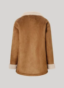 Women Pepe Jeans Suedette Coat With Fleece Lining