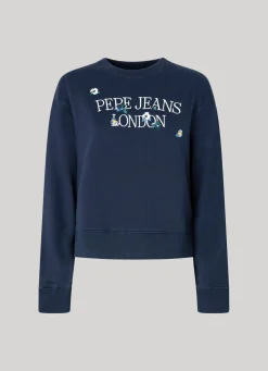 Women Pepe Jeans Sweatshirt W/ Embroidered Logo