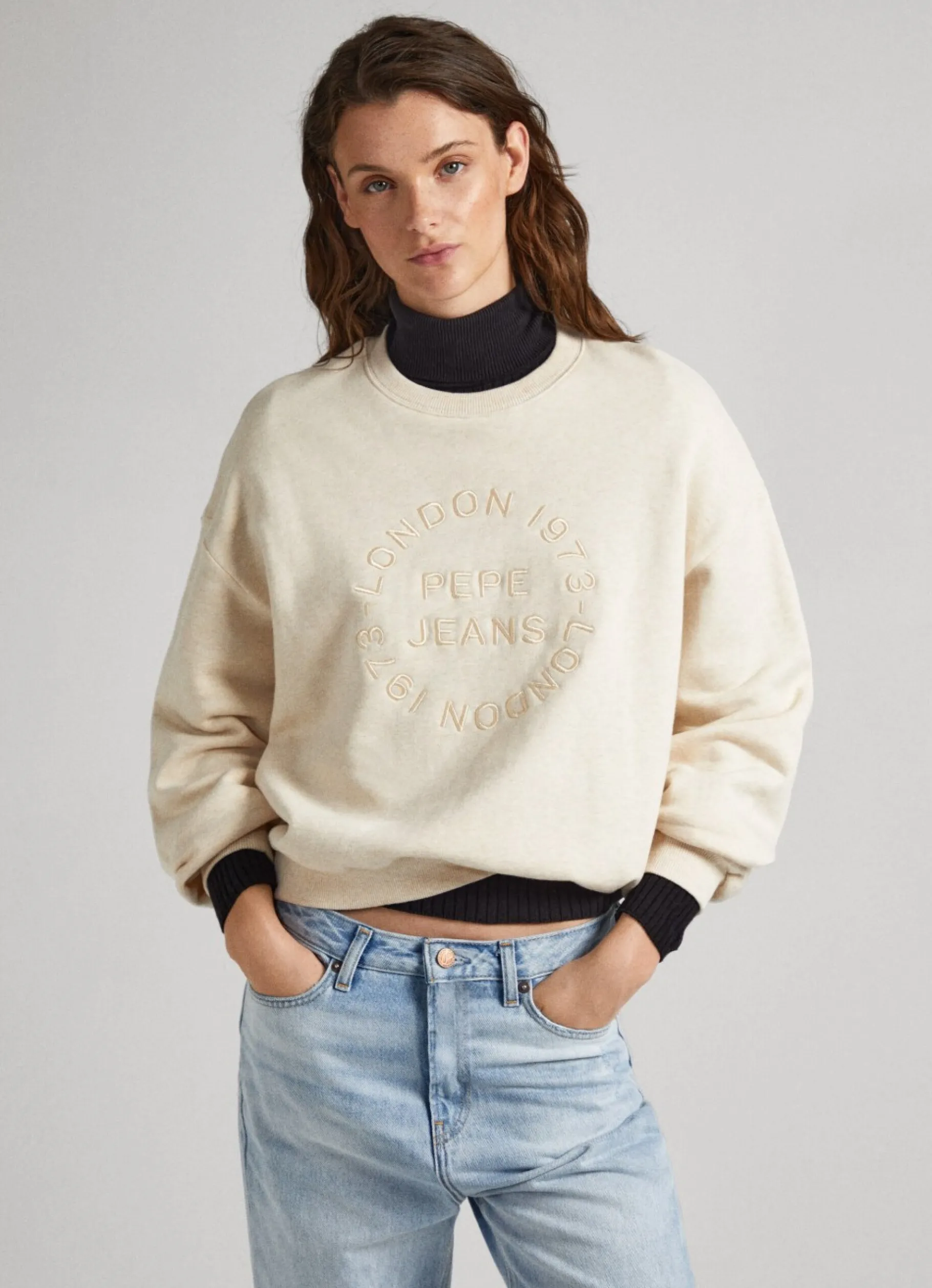Women Pepe Jeans Sweatshirt W/ Embroidered Logo