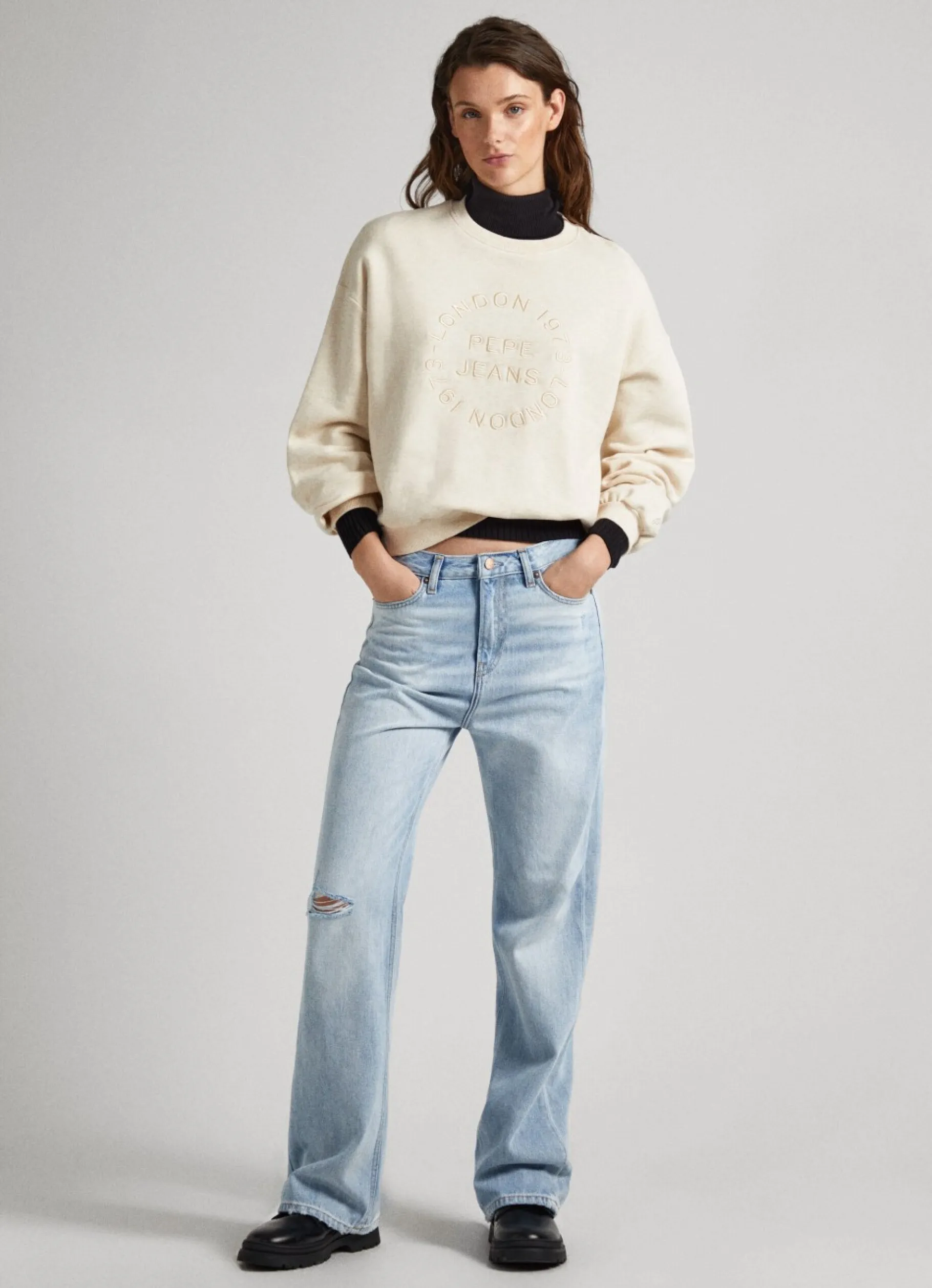 Women Pepe Jeans Sweatshirt W/ Embroidered Logo