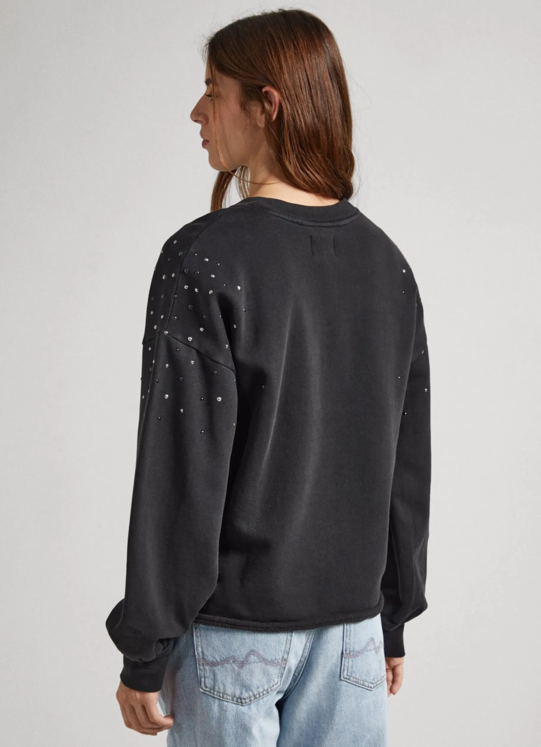 Women Pepe Jeans Sweatshirt W/ Gemstone Beading