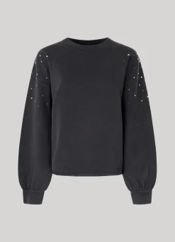Women Pepe Jeans Sweatshirt W/ Gemstone Beading