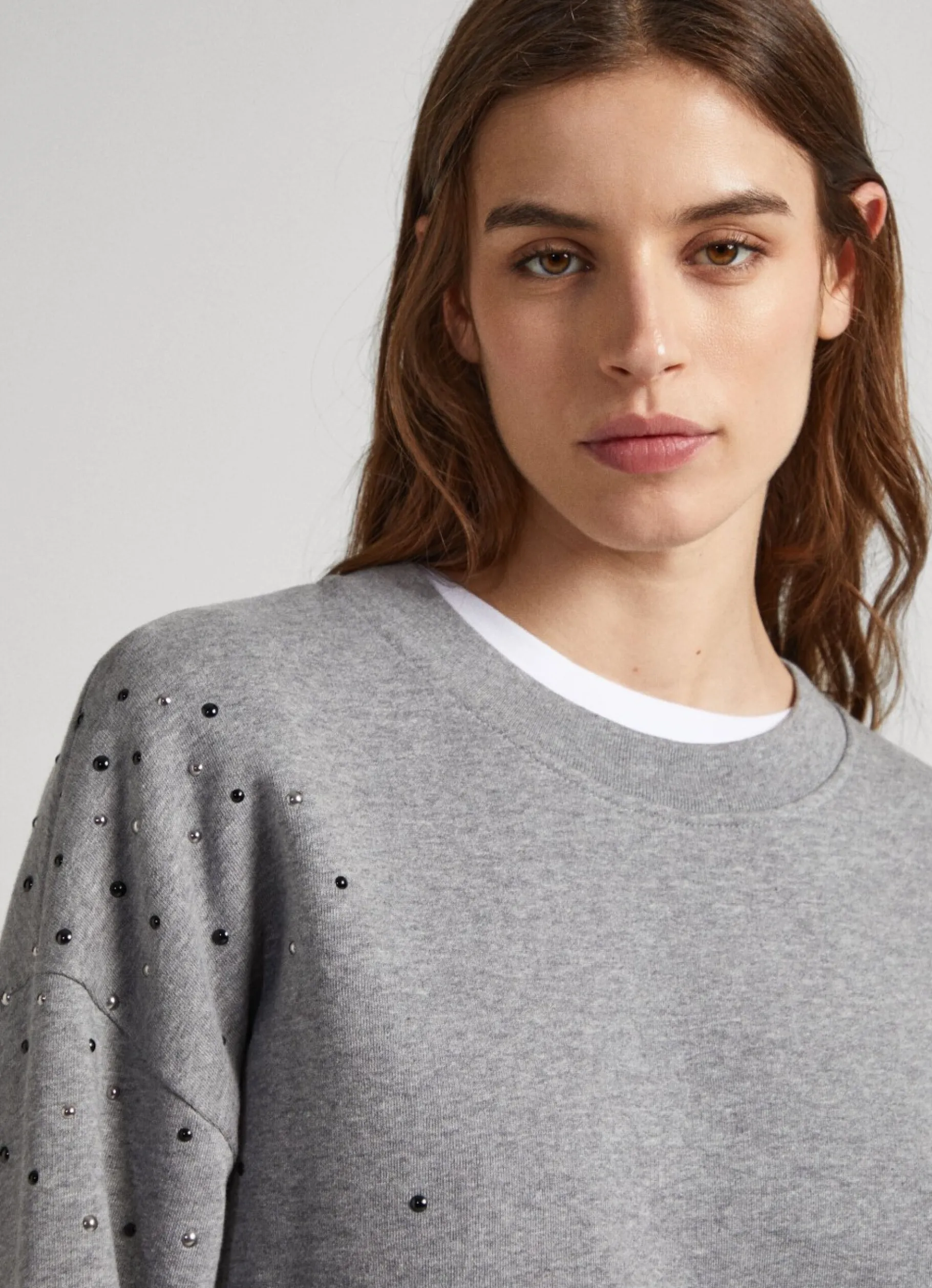 Women Pepe Jeans Sweatshirt W/ Gemstone Beading