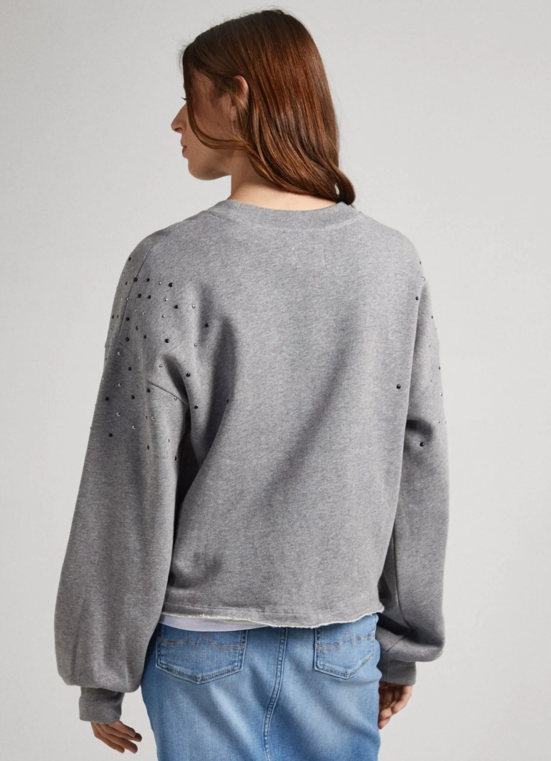 Women Pepe Jeans Sweatshirt W/ Gemstone Beading