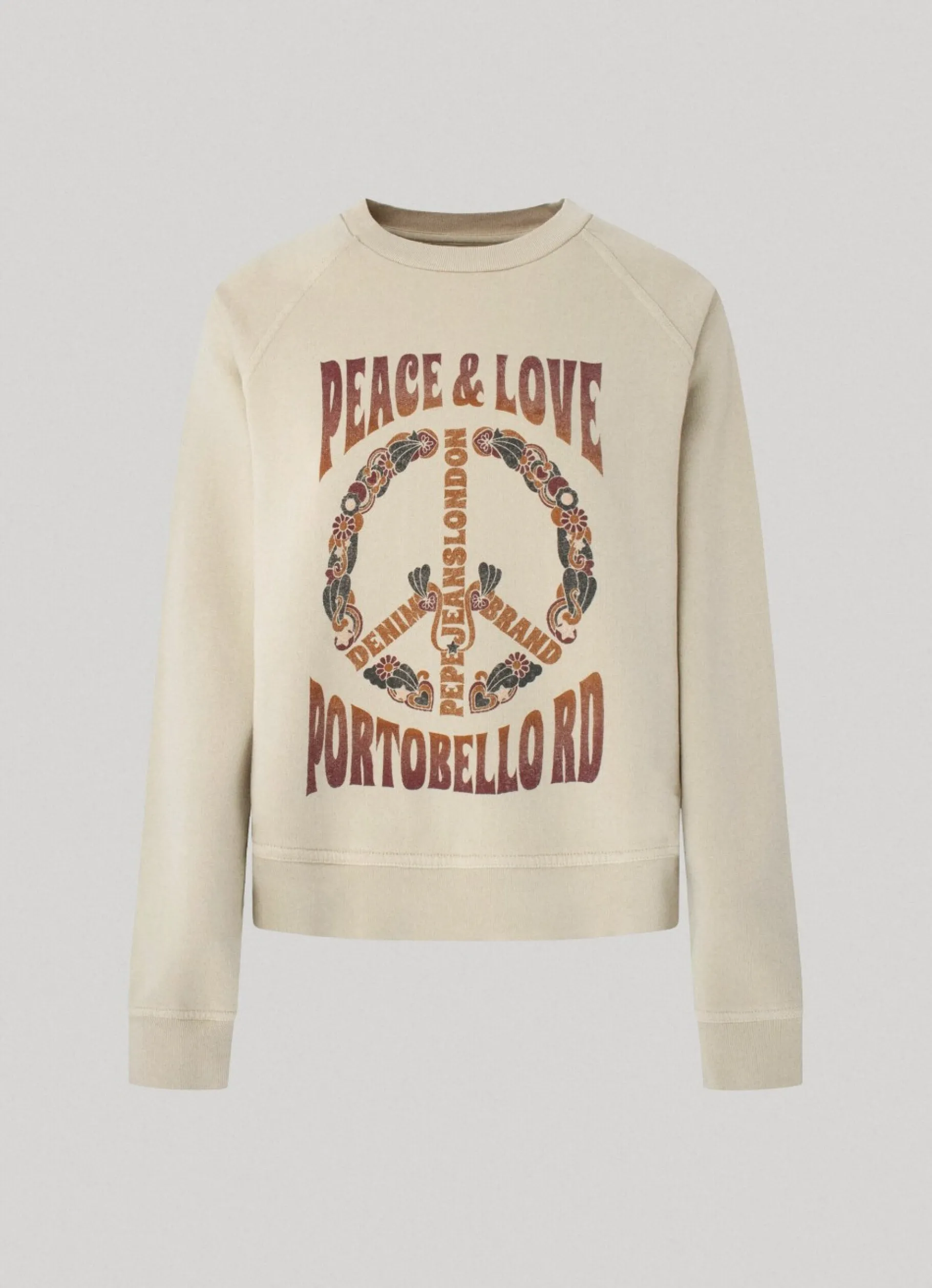Women Pepe Jeans Sweatshirt W/ Peace & Love Logo
