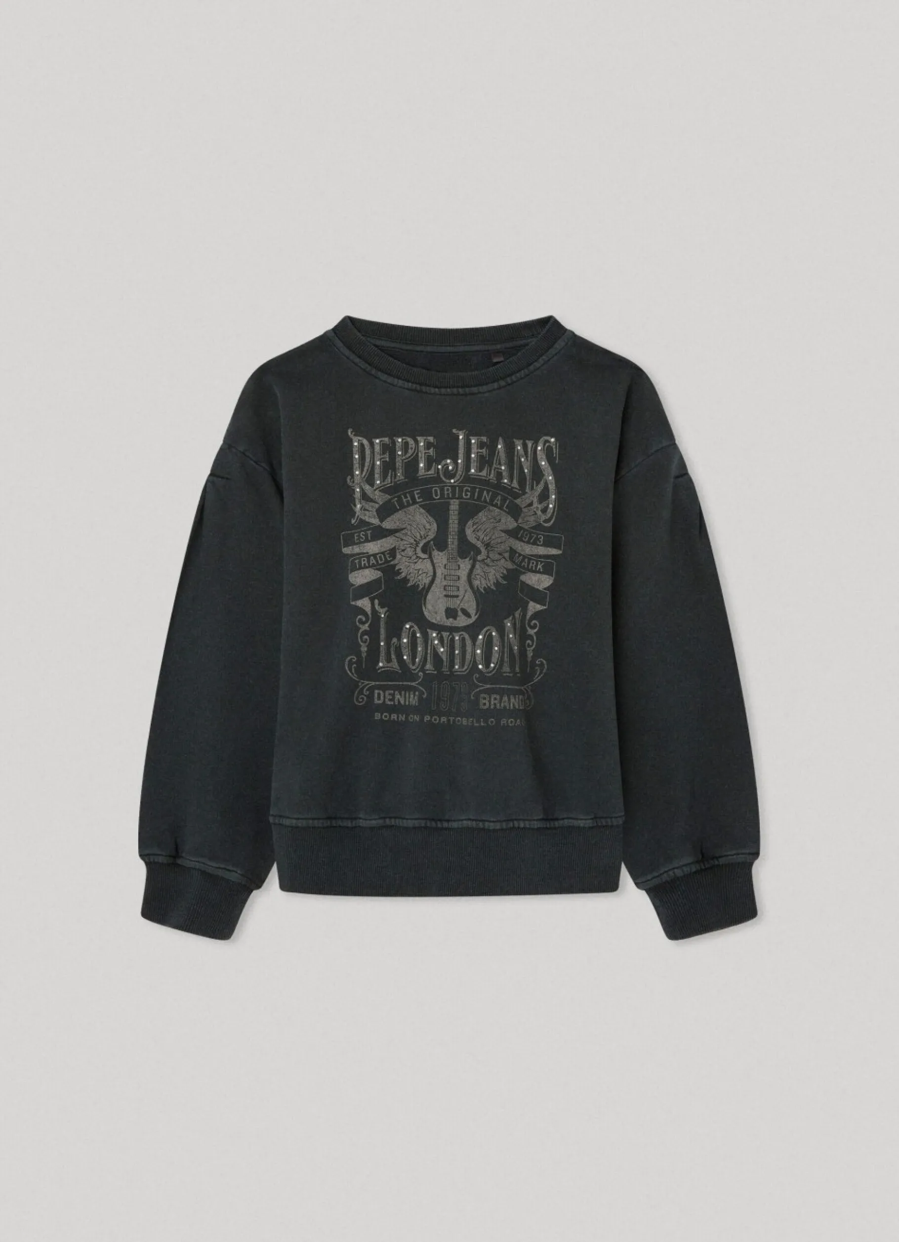 Girl Pepe Jeans Sweatshirt W/ Rock Themed Logo