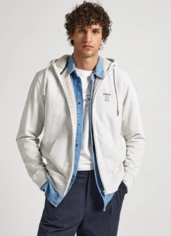 Men Pepe Jeans Sweatshirt With Fleece-Lined Hood