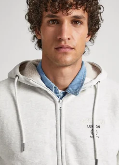 Men Pepe Jeans Sweatshirt With Fleece-Lined Hood