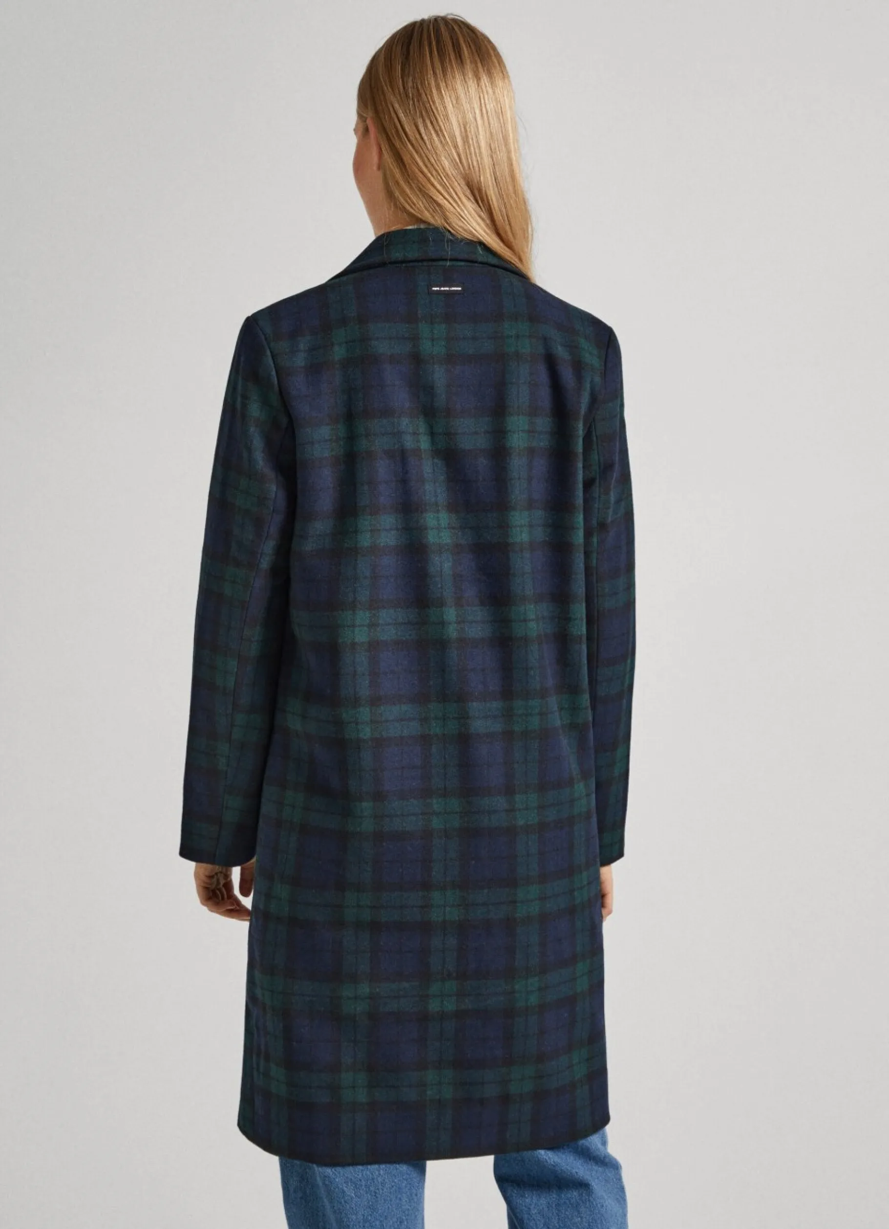 Women Pepe Jeans Tartan Wool Coat