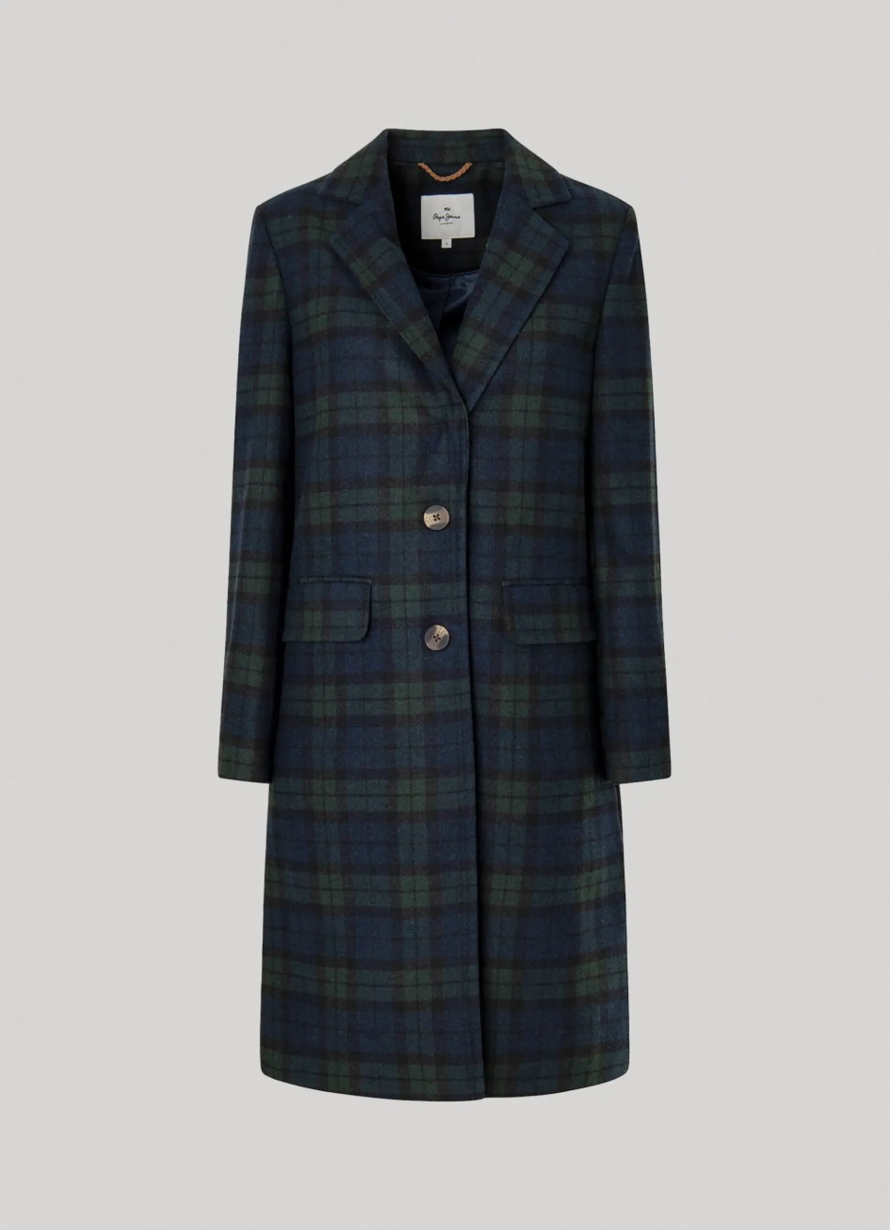 Women Pepe Jeans Tartan Wool Coat