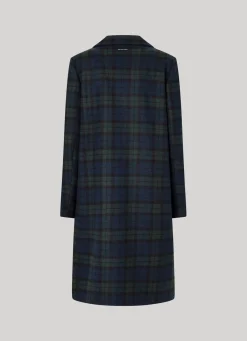 Women Pepe Jeans Tartan Wool Coat
