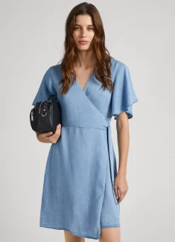 Women Pepe Jeans Tencel Wrap Dress