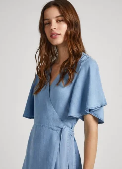 Women Pepe Jeans Tencel Wrap Dress